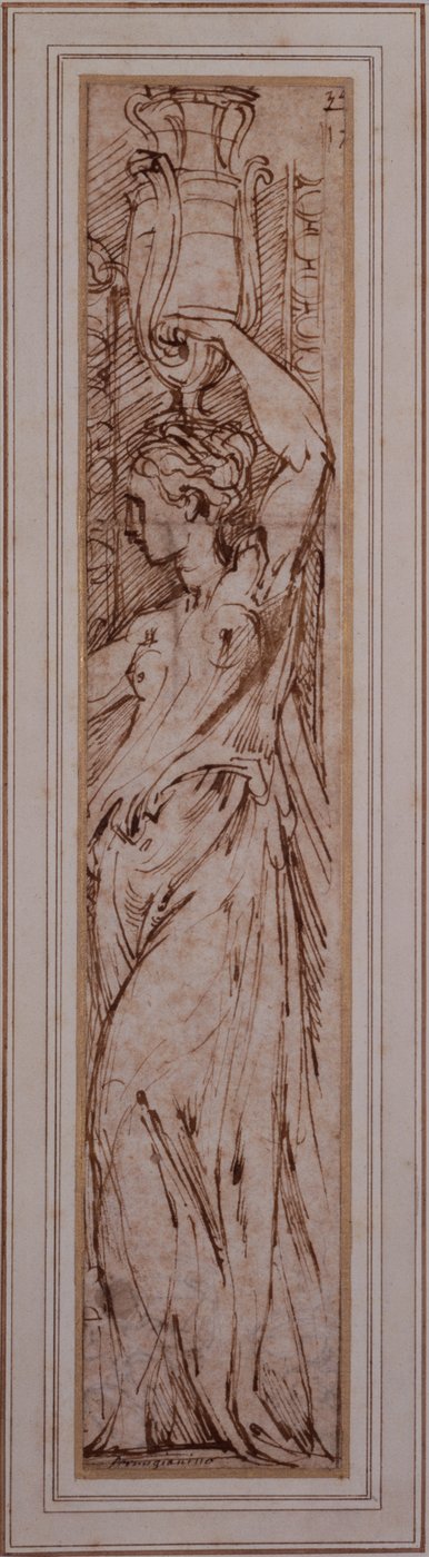 Une Canephoros de profil à gauche - Parmigianino