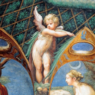 Chérubin et visage de Diane, du Mythe de Diane et Actéon - Parmigianino