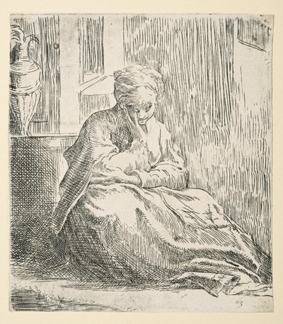 Femme assise par terre, connue sous le nom de Sainte Thaïs - Parmigianino