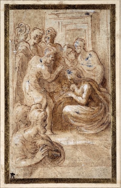 Adoration de la Sainte Famille dans un intérieur - Parmigianino 
