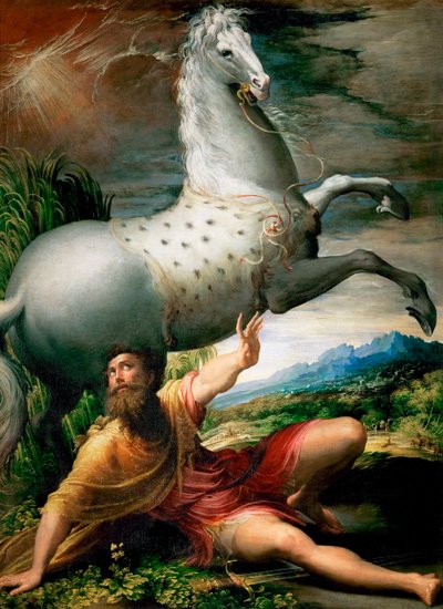 La conversion de saint Paul sur la route de Damas - Parmigianino