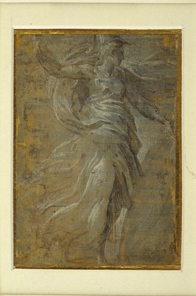 Minerve avec un bouclier dans sa main gauche, une lance dans sa main droite - Parmigianino