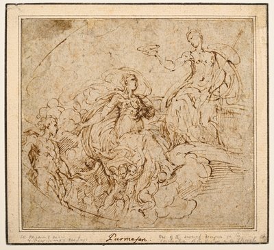 Étude de la Couronnement de la Vierge pour Santa Maria della Steccata, Parme - Parmigianino