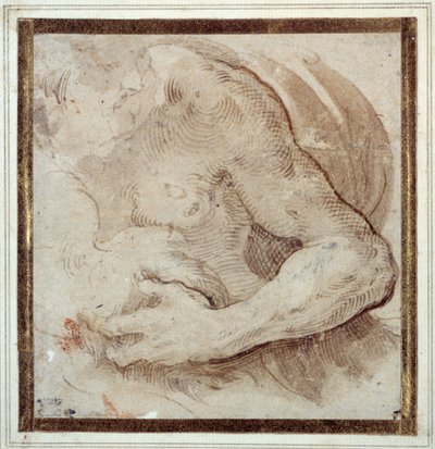 Étude du bras gauche, de la poitrine et de la tête d