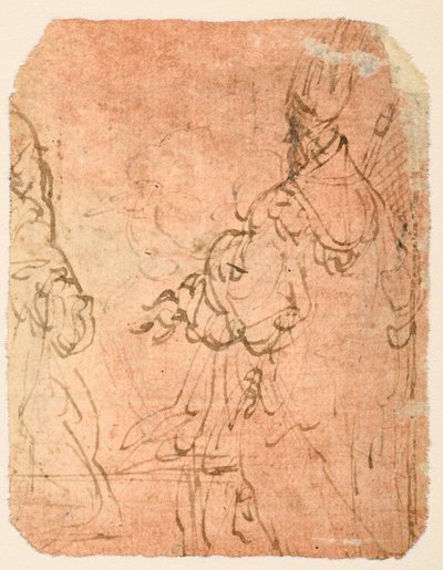 Deux hommes agenouillés en habit religieux (verso) - Parmigianino