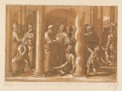 Saints Pierre et Jean guérissent un boiteux - Parmigianino (attributed to)