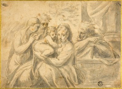 Sainte Famille avec Marie-Madeleine et saint masculin - Parmigianino