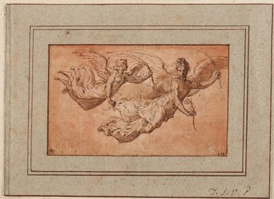 Zwei Studien für die Figur des Sieges - Parmigianino