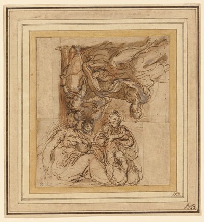 Deux études pour une famille sainte - Parmigianino