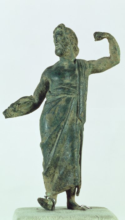 Figure de Shami, possiblement Zeus ou Poséidon, récupérée du temple en ruine de la ville de Nehavand (connue sous le nom de Laodicée), Iran (bronze) - Parthian School