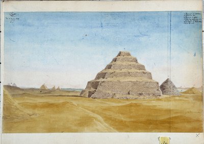 Vue des pyramides de Sakarra. Égypte janvier 1819 - Pascal Xavier (after) Coste