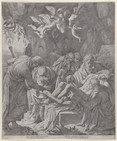 Le Christ mis au tombeau alors que la Vierge pleure derrière, 1600-30 - Pasquale Ottino