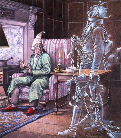 Fantôme de Noël (gouache sur papier) - Pat (1907-95) Nicolle