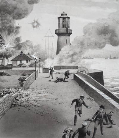 Phare sous les bombardements - Pat (1907-95) Nicolle