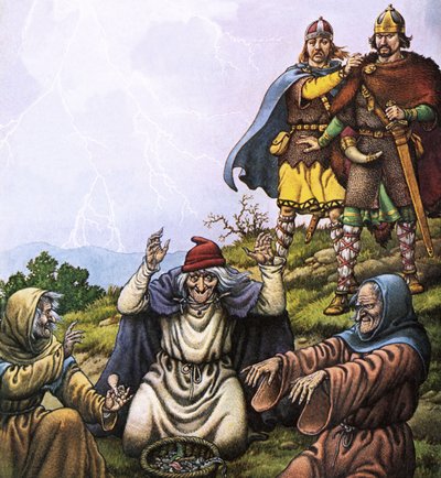 Macbeth et les trois sorcières - Pat (1907-95) Nicolle