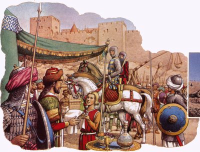 Saladin vainqueur du château de Kérak - Pat (1907-95) Nicolle