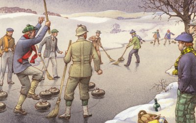 Curling en Ecosse (gouache sur papier) - Pat (1907 95) Nicolle