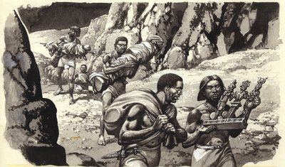 Les voleurs des tombes perdues des pharaons (gouache sur papier) - Pat (1907 95) Nicolle