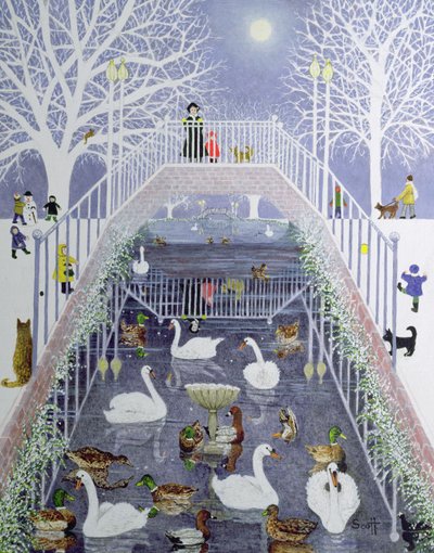 Une promenade dans le parc (huile sur toile) - Pat Scott