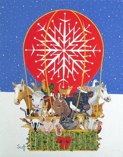 Voyage de Noël (huile sur toile) - Pat Scott