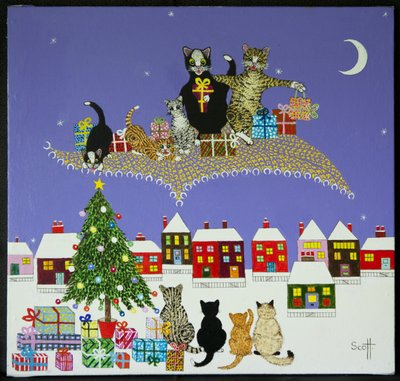 Magie de Noël (acrylique sur calicot) - Pat Scott