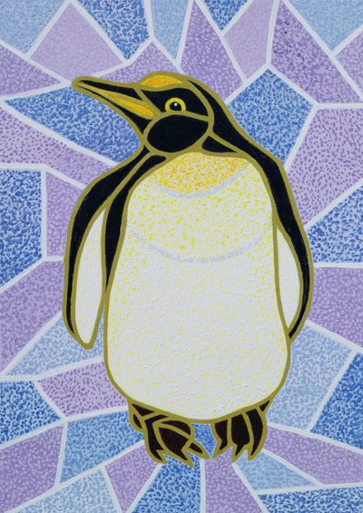 Pingouin sur le vitrail - Pat Scott