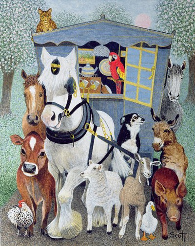 Oncle Tom Cobbley et tout le reste (acrylique sur calicot) - Pat Scott
