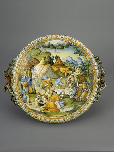 Bassin avec la collecte de la manne, probablement Urbino, c.1600-20 - Patanazzi Workshop