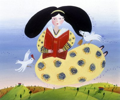 Fille avec des oiseaux - Illustration de Patrizia La Porta - Patrizia La Porta
