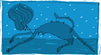 Strega del Tchesal (Chiesale) : sorcière qui se transforme en chat pour espionner les hommes. Illustration de Patrizia La Porta - Patrizia La Porta