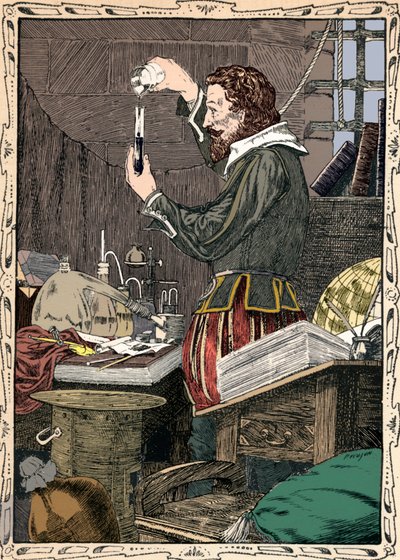 Guy Fawkes préparant la mèche lente, 1902 - Patten Wilson