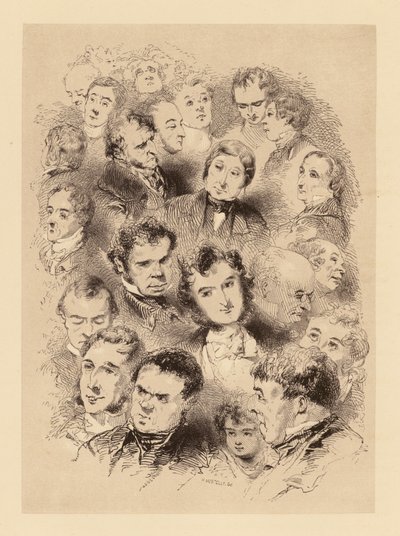 Gavarni à Londres : Une assiette de têtes (lithographie) - Paul (after) Gavarni