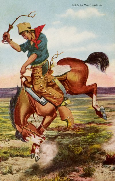 Cow-boy sur cheval sauvage - Paul (after) Gredo