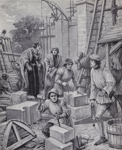 Le roi Henri VI supervisant la construction du Collège d