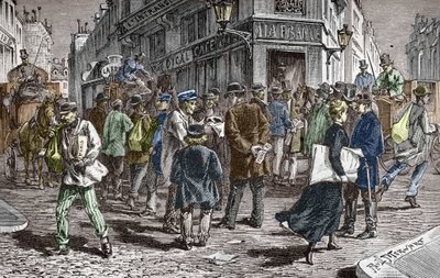 Vue de la rue du Croissant à Paris, siège de nombreux journaux - Paul (after) Merwart