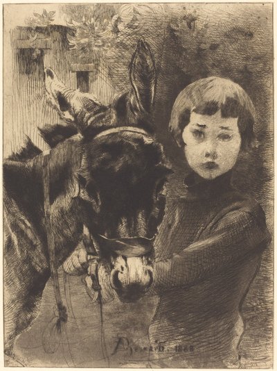 Robert Besnard et son âne, 1888 - Paul Albert Besnard