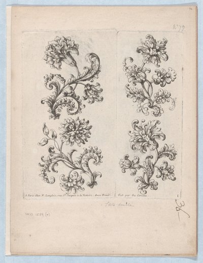 Série de petits motifs floraux, planche 1 - Paul Androuet Du Cerceau