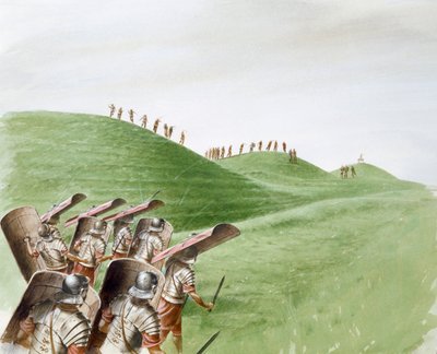Soldats romains en bataille avec des tribus celtiques - Paul Birkbeck