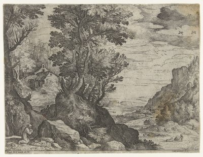 Paysage montagneux avec ermite priant - Paul Bril