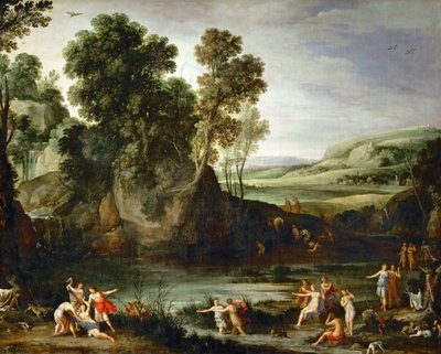 Français :  Diane découvrant la grossesse de Callisto Paysage avec Diane découvrant la grossesse de Callisto - Paul Bril