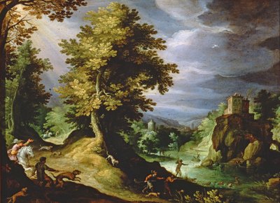 Paysage avec une chasse au cerf, 1591 - Paul Bril