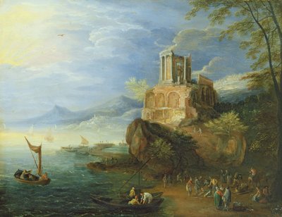 Côte de mer avec le temple de Vesta - Paul Bril
