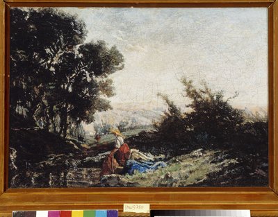 Lavandière au ruisseau - Paul Camille Guigou