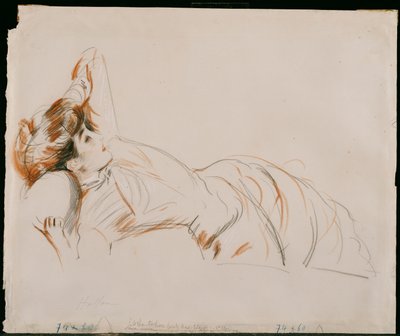 Une Dame Élégante Allongée - Paul Cesar Helleu