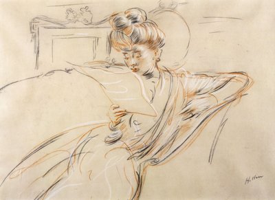 Madame Helleu lisant - Paul Cesar Helleu