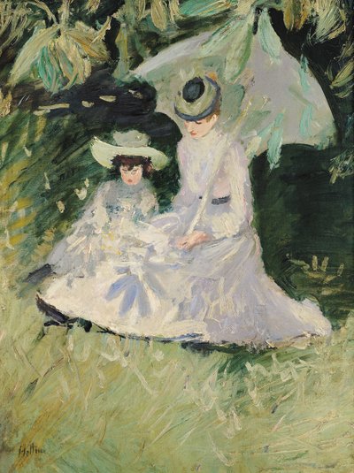 Madame Helleu et sa fille au Château de Boudran - Paul Cesar Helleu