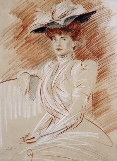 Madame Helleu au chapeau - Paul Cesar Helleu