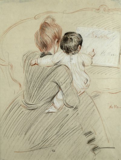 Madame Paul Helleu et sa fille Paulette, 1905 - Paul Cesar Helleu