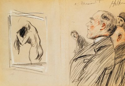 Monsieur Fiquet admirant un pastel de Degas - Paul Cesar Helleu