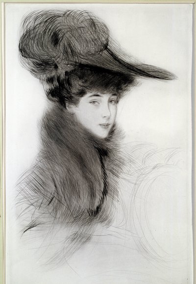 Portrait de la duchesse de Malborough. Dessin de Paul Helleu, XXe siècle. Bayonne, Musée Bonnat - Paul Cesar Helleu